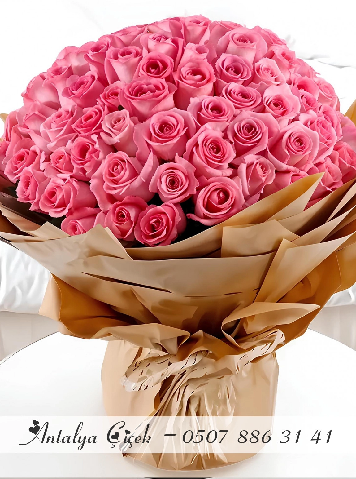 101 Adet Pembe Gül Buketi