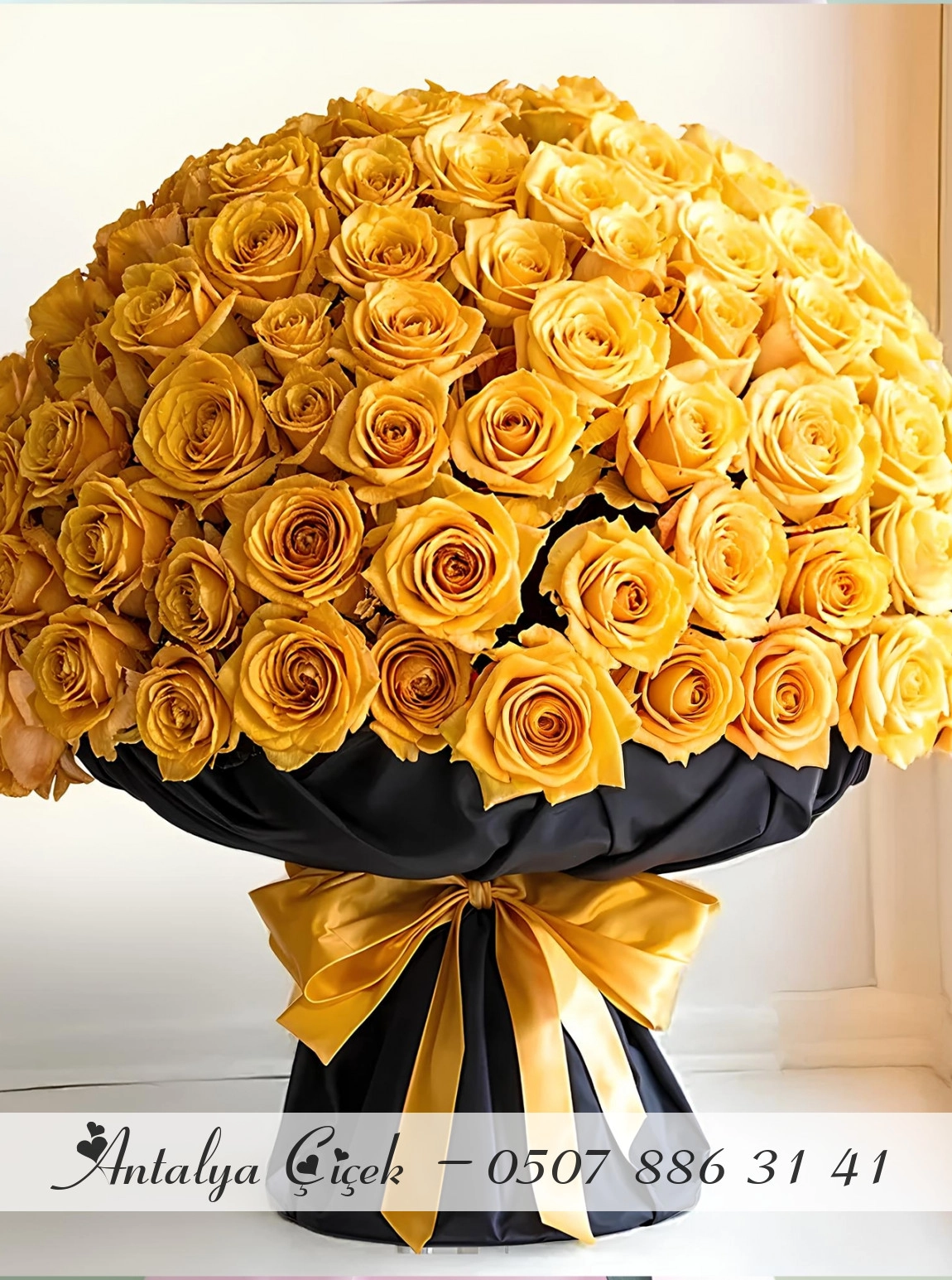 101 Adet Sarı Gül Buketi