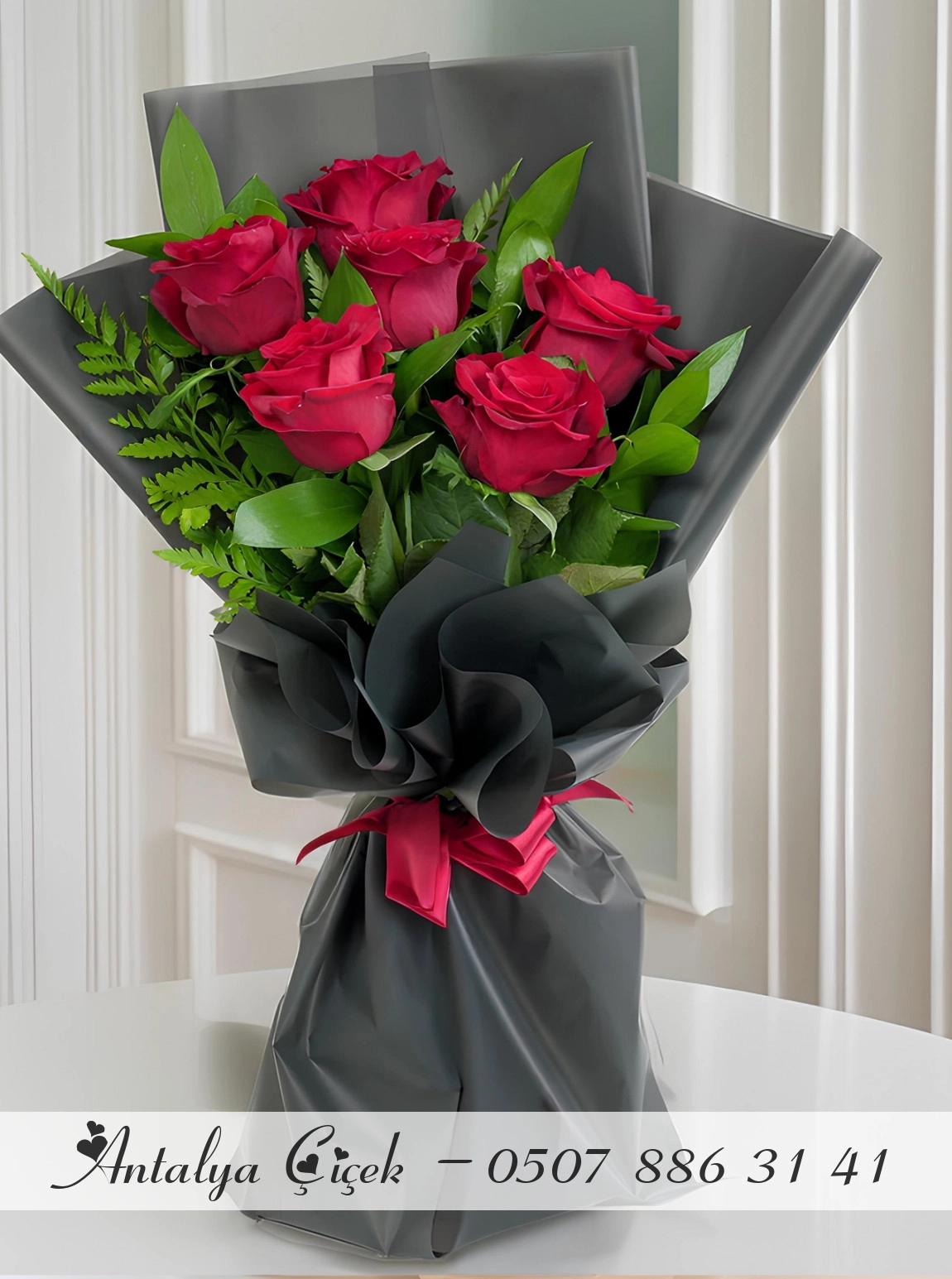 5 Kırmızı Gül Buketi