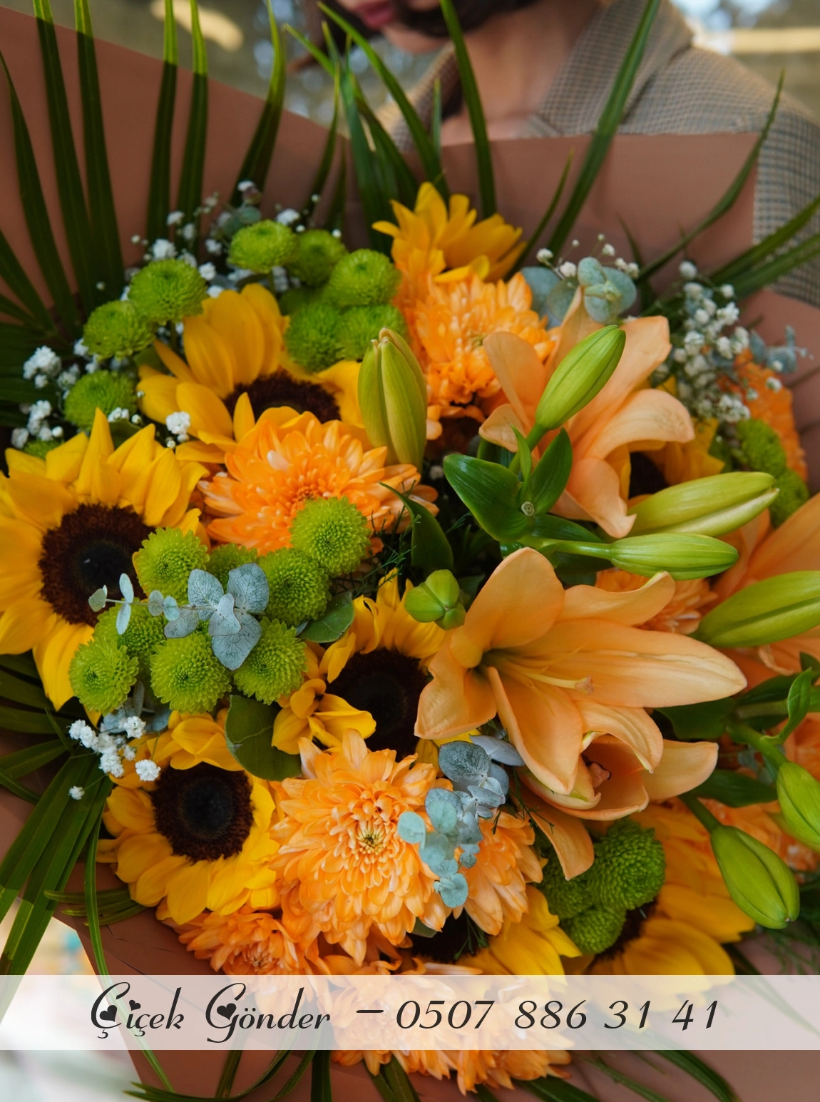 Ayçiçeği Ve Kasımpatı Buketi